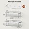Shower Caddy Basket Shelf with 5 Hooks Adhesive Organizer Storage Rack Rust Resistant Wall Mounted Stainless Steel No Drilling for Bathroom, Toilet, Kitchen - 2 Pack